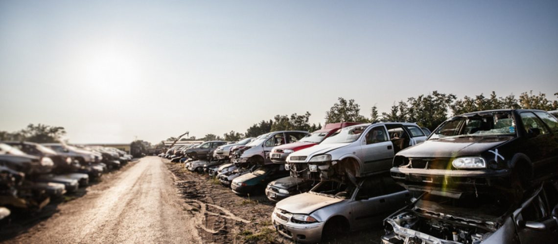 Car Junkyard, backlighting and lens flare.